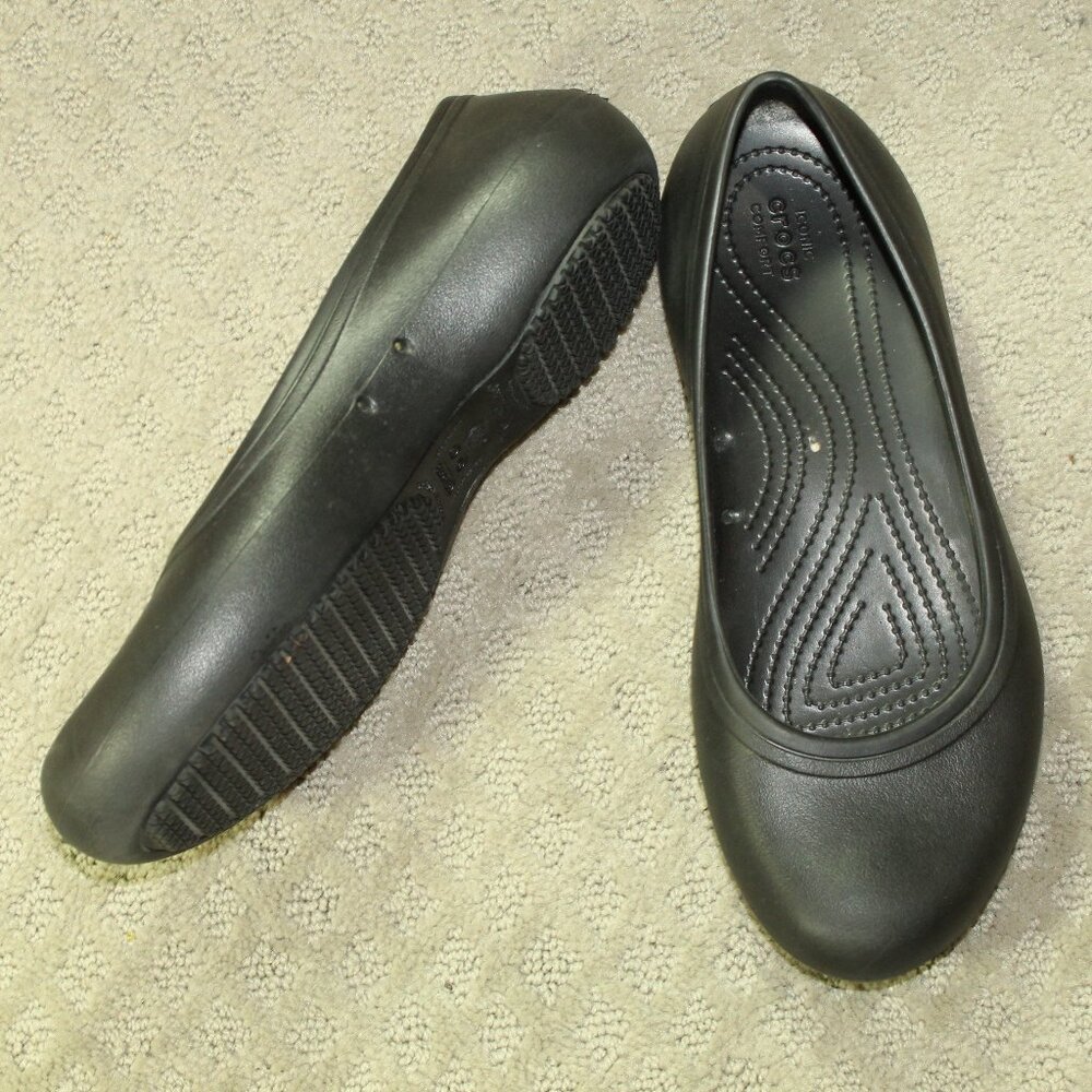 Crocs Women's 10 Black Mary Jane Rubber Slipper Shoes